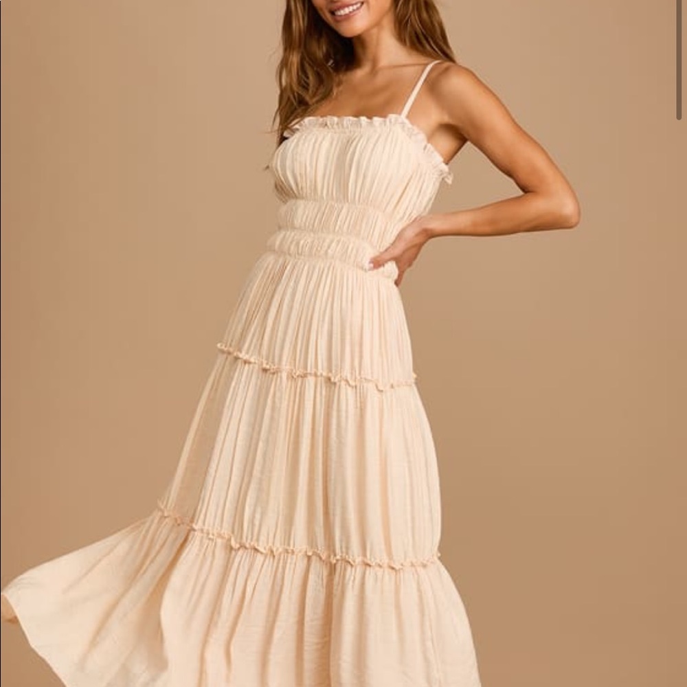 Blush Tiered Midi Dress